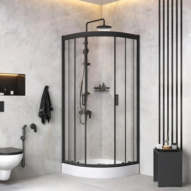Комплект Душ. ограждение AM.PM Gem 80x80 см 1/4 круга (WK90EM)