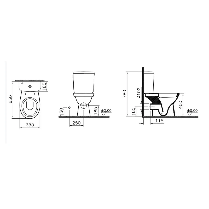 Унитаз-компакт Norm Fit with Bidet с функцией биде (9844B099-7203)