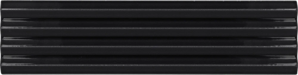 Плитка настенная Equipe Costa Nova Praia Black Glossy 5x20 см (28468)