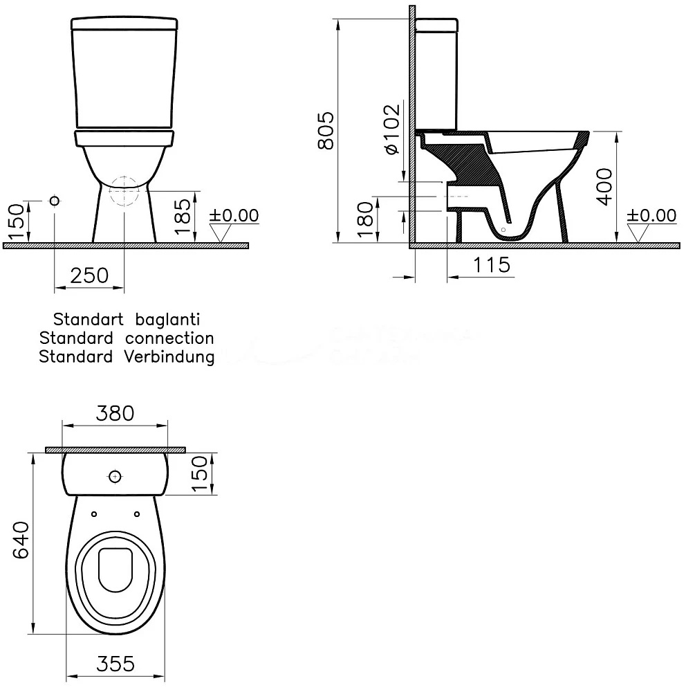 Унитаз-компакт Norm Eisberg with Bidet с функцией биде (9844B099-7204)